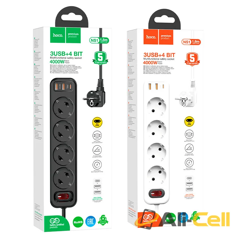 Extension socket “NS1 Aura 4-bit” PD20W EU / GER (Ns1 Black) — 7