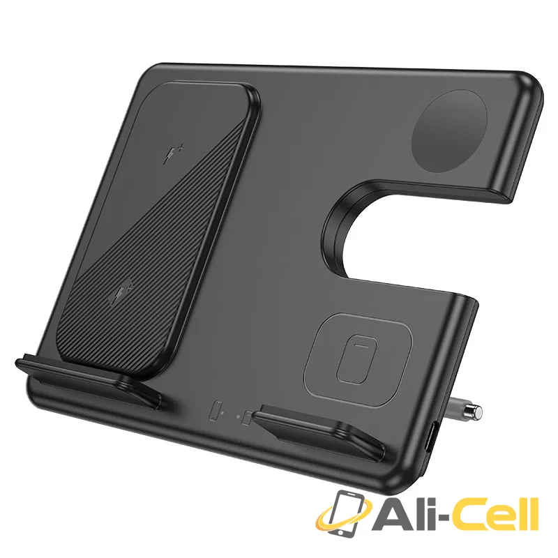 Wireless charger “CQ2 Flash” folding 3-in-1 (Cq2 Black) — 2