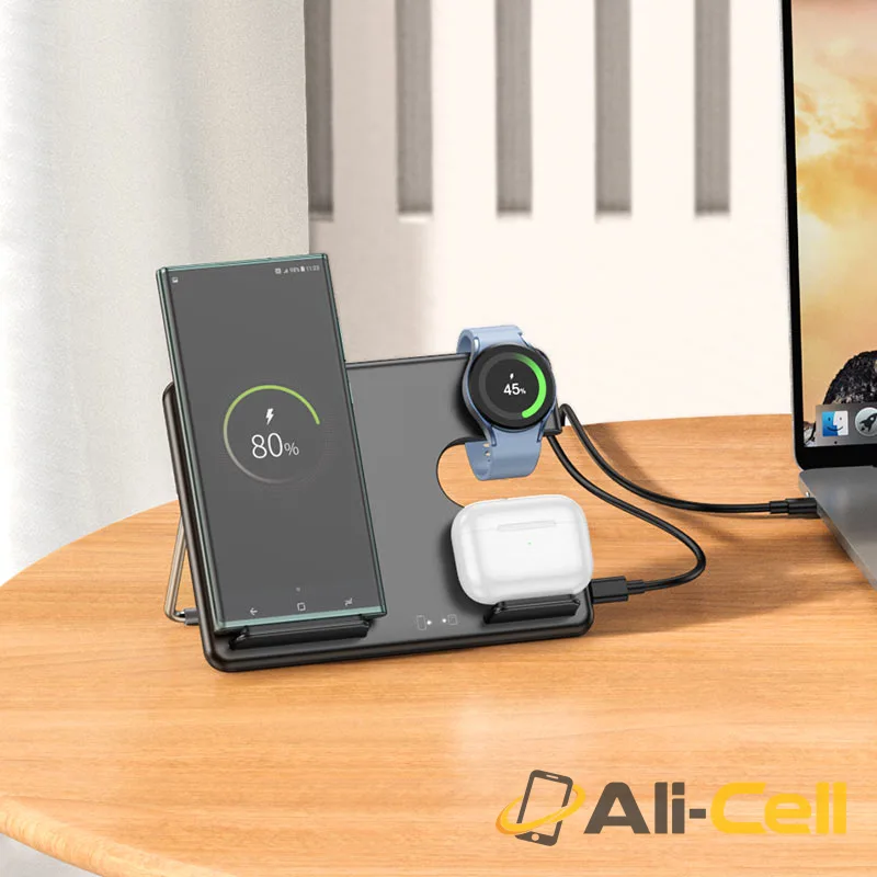 Wireless charger “CQ2 Flash” folding 3-in-1 (Cq2 Black) — 6