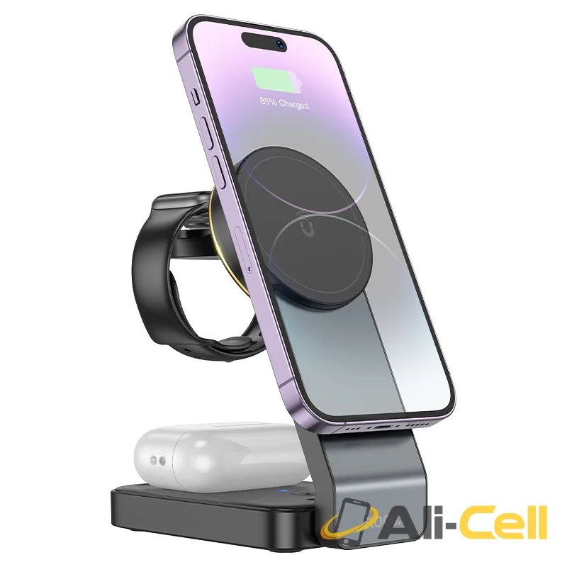 Wireless charger “CQ3 Noble” folding magnetic (Cq3 Black)