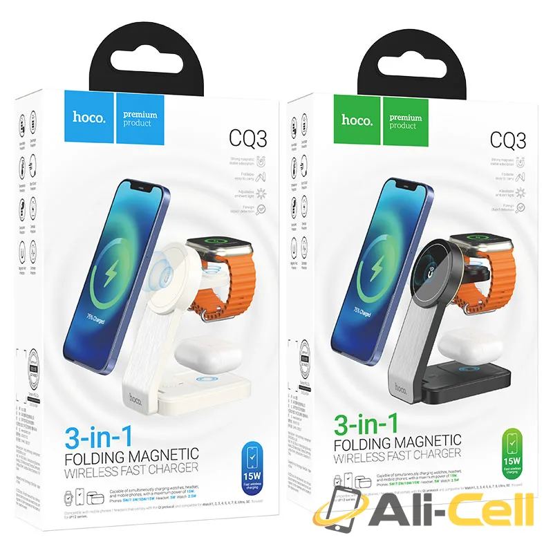 Wireless charger “CQ3 Noble” folding magnetic (Cq3 Black) — 7