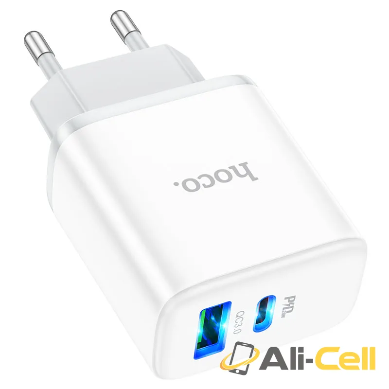Wall charger “C105A Stage” PD20W + QC3.0 EU cable set (C105a Set Tc Ltn White, Set With Type C To Lightning Cable) — 5
