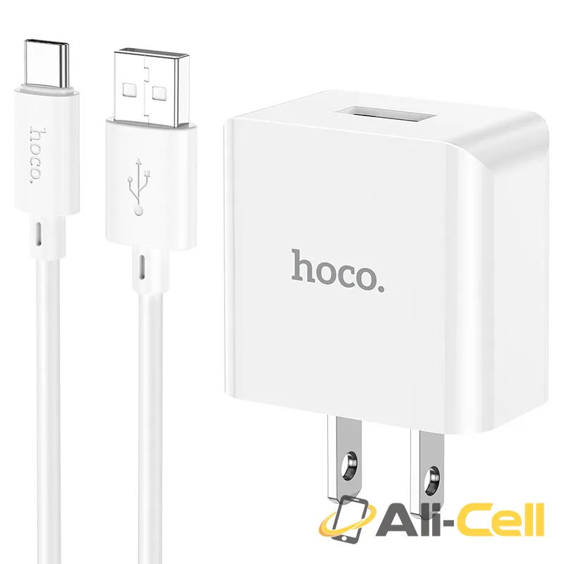 Wall charger “C106 Leisure” US cable set (C106 Set Usb Tc White, Set With Type C Cable)