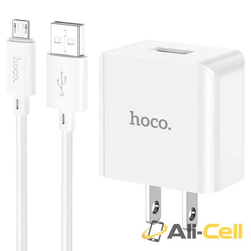Wall charger “C106 Leisure” US cable set (C106 Set Usb Musb White, Set With Micro Usb Cable)
