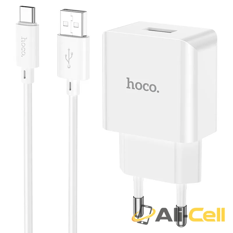 Wall charger “C106A Leisure” EU cable set (C106a Set Usb Tc White, Set With Type C Cable)