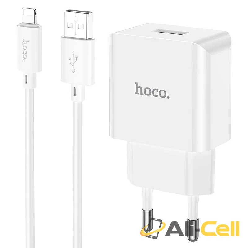 Wall charger “C106A Leisure” EU cable set (C106a Set Usb Ltn White, Set With Lightning Cable)