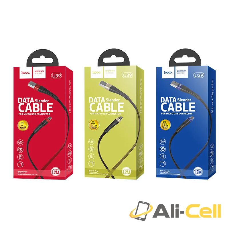 Cable «U39 Slender» colorful charging data Micro USB (1.2m) — 7