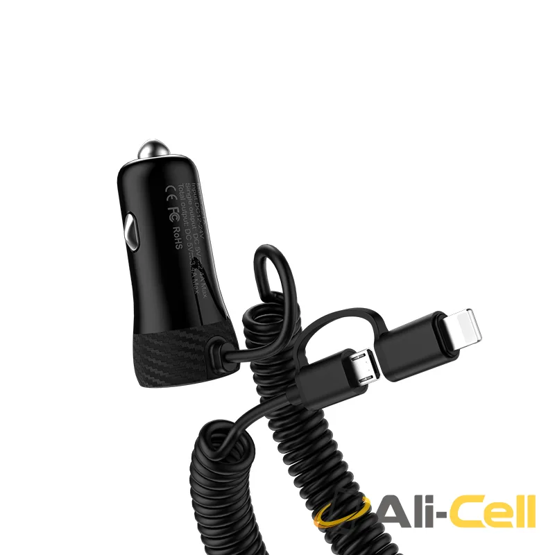 Car charger «Z21A Ascender» single USB built-in cable — 2