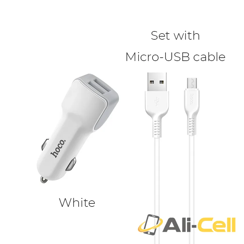 Car charger «Z23 Grand style» charging adapter dual USB ports (Set With Micro Usb Cable)
