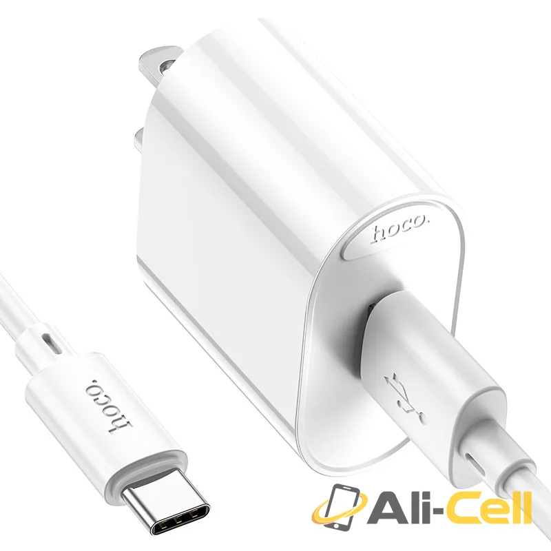 Wall charger “C109 Fighter” QC3.0 US cable set (C109 Set Usb Tc White, Set With Type C Cable) — 3