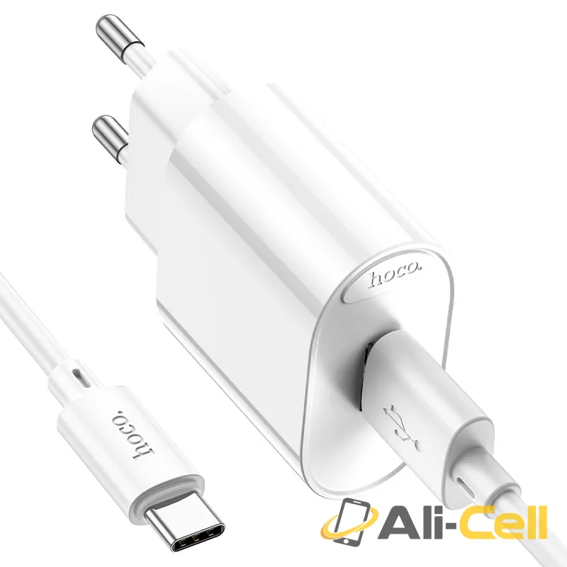 Wall charger “C109A Fighter” QC3.0 EU cable set (C109a Set Usb Tc White, Set With Type C Cable) — 3