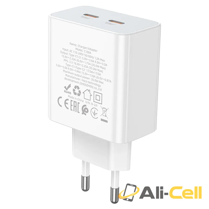 Wall charger “C108A Leader” PD35W EU (C108a White) — 6
