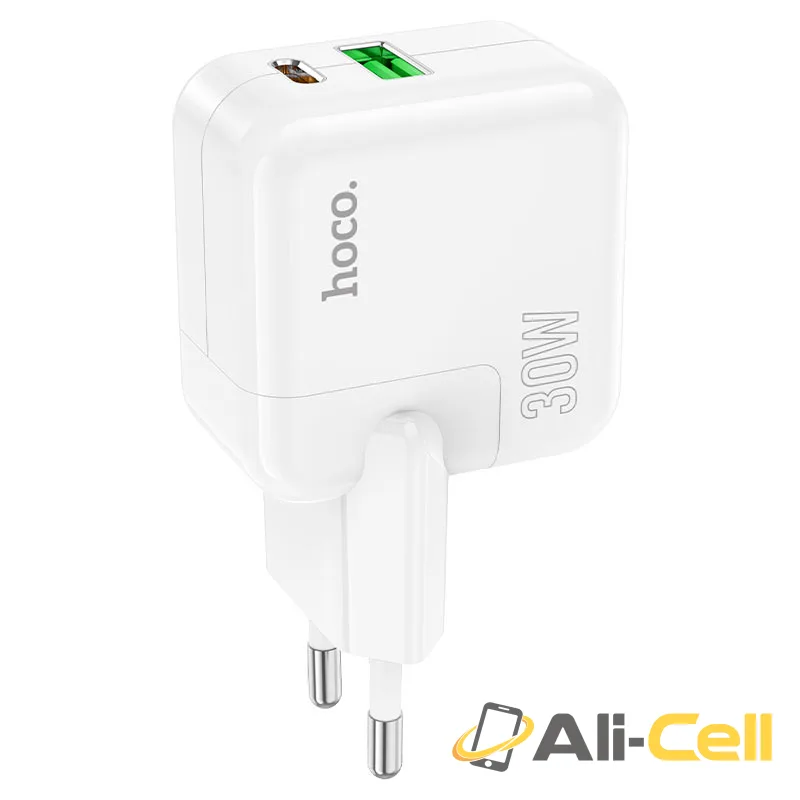 Wall charger “C111A Lucky” PD30W + QC3.0 EU cable set (C111a White, Single)