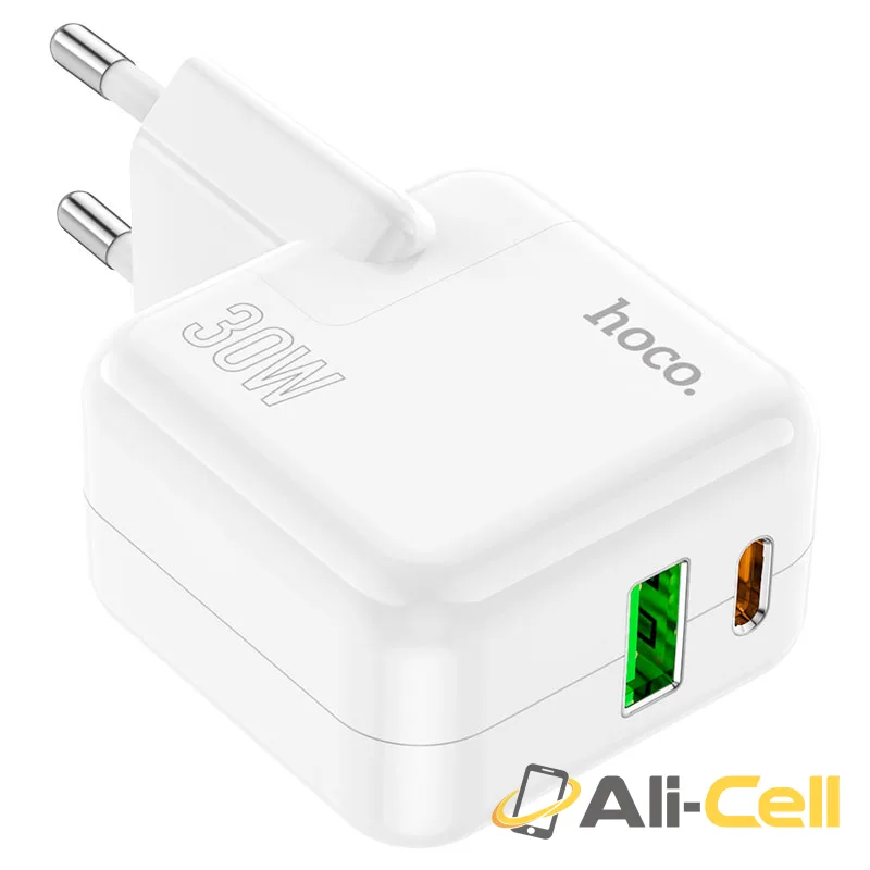 Wall charger “C111A Lucky” PD30W + QC3.0 EU cable set (C111a White, Single) — 4