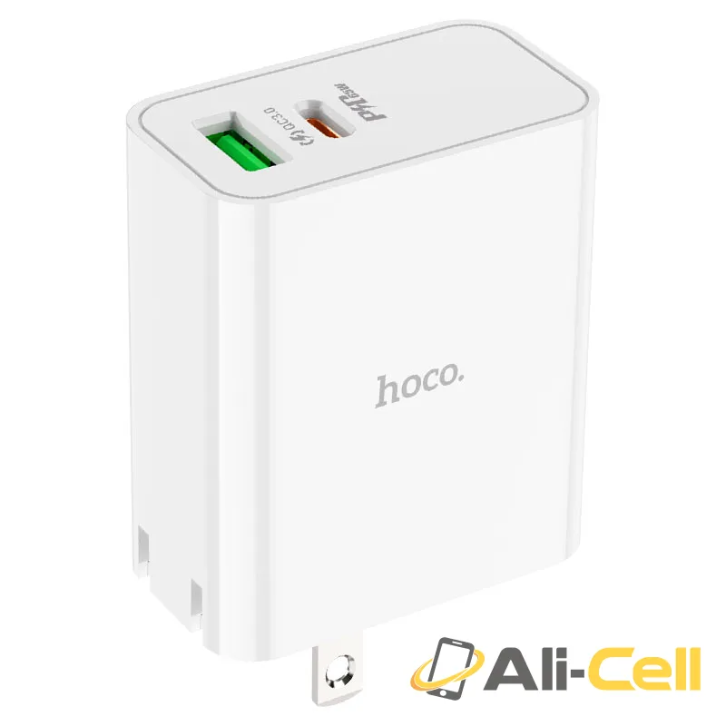 Wall charger “C113 Awesome” PD65W + QC3.0 US cable set (C113 White, Single)