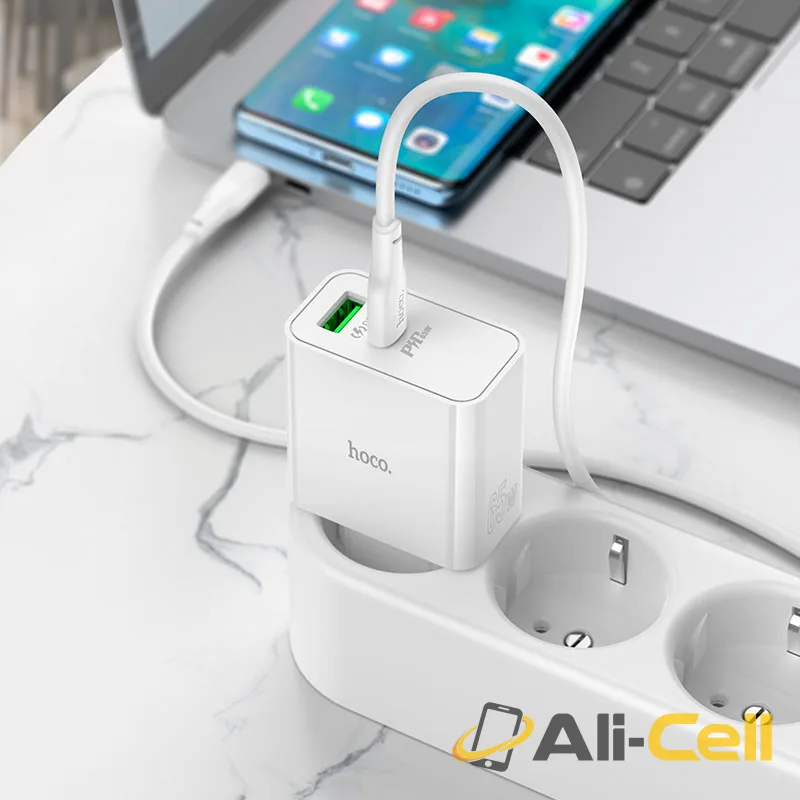 Wall charger “C113A Awesome” PD65W + QC3.0 EU cable set (C113a White, Single) — 8