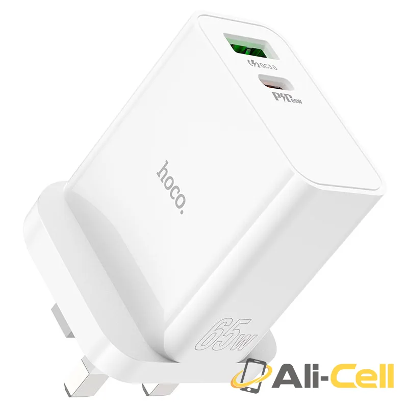 Wall charger “C113B Bravery” PD65W + QC3.0 UK (C113b White) — 2