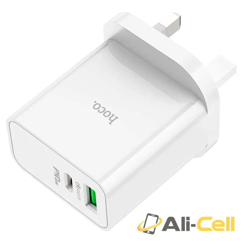 Wall charger “C113B Bravery” PD65W + QC3.0 UK (C113b White) — 3