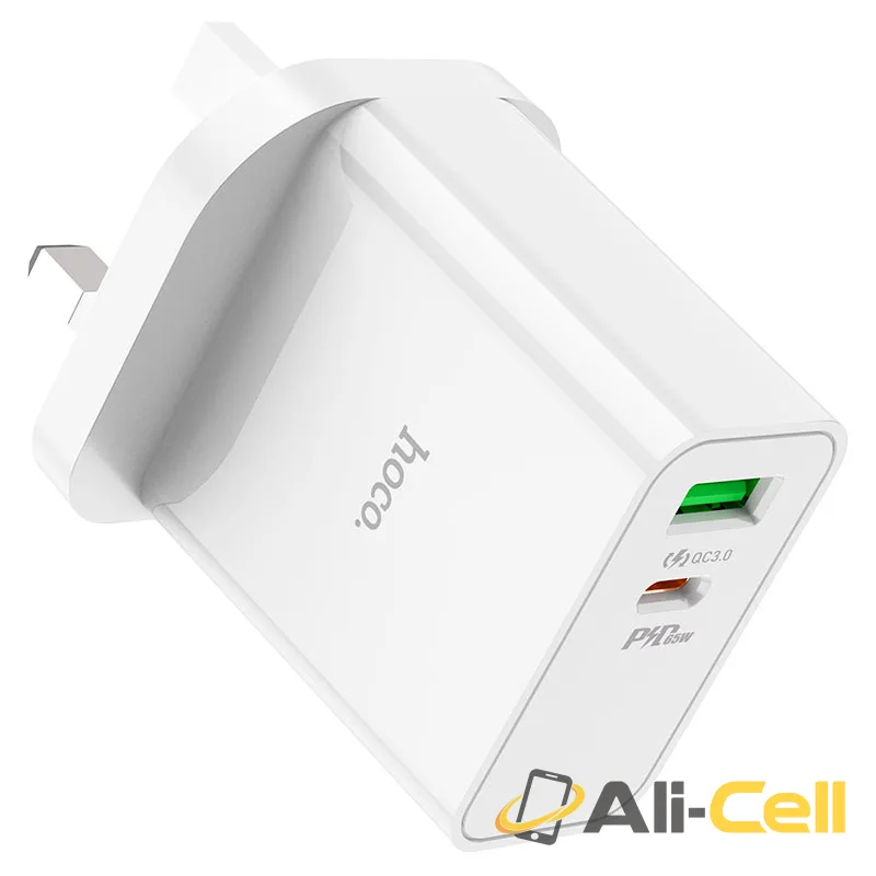 Wall charger “C113B Bravery” PD65W + QC3.0 UK (C113b White) — 4