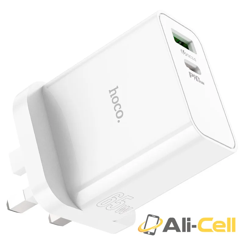 Wall charger “C113B Bravery” PD65W + QC3.0 UK (C113b White) — 5