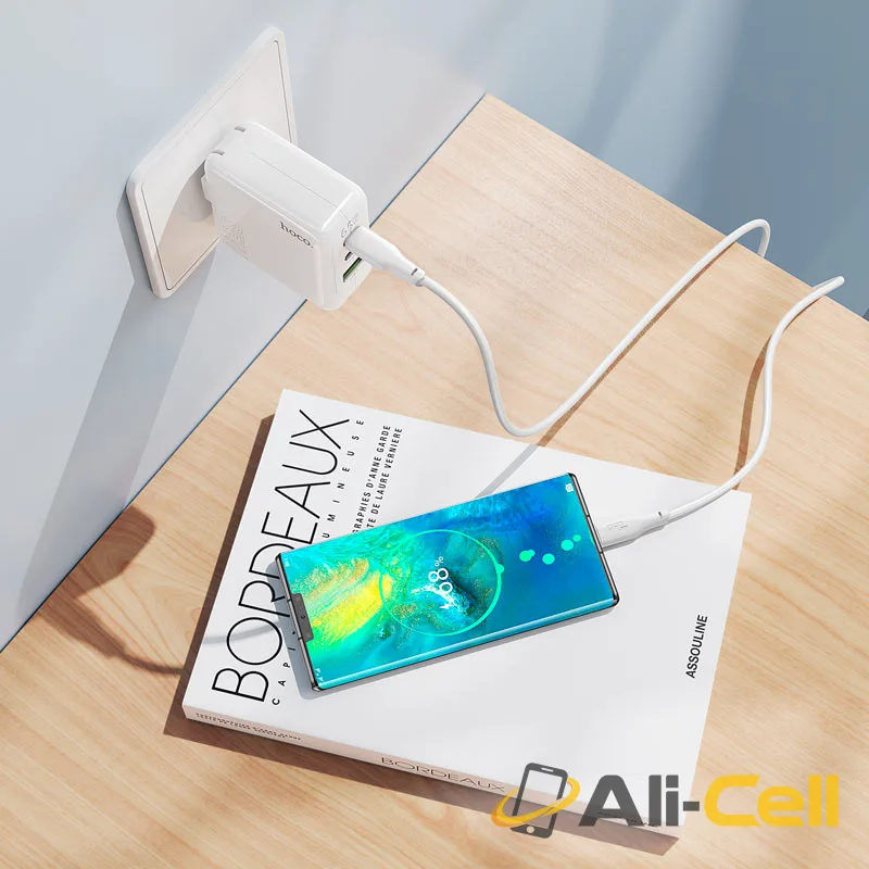 Wall charger “C115 Header” PD65W + QC3.0 US cable set (C115 Set Tc Tc White, Set With Type C To Type C Cable) — 8