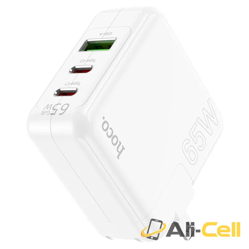 Wall charger “C115 Header” PD65W + QC3.0 US cable set (C115 White, Single)