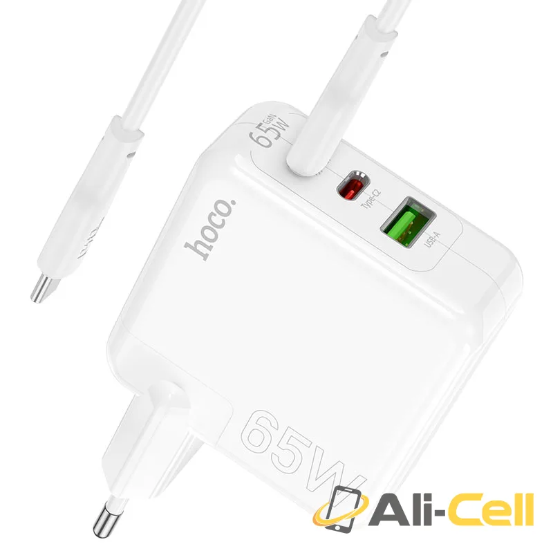 Wall charger “C115A Header” PD65W + QC3.0 EU cable set (C115a White, Single) — 6