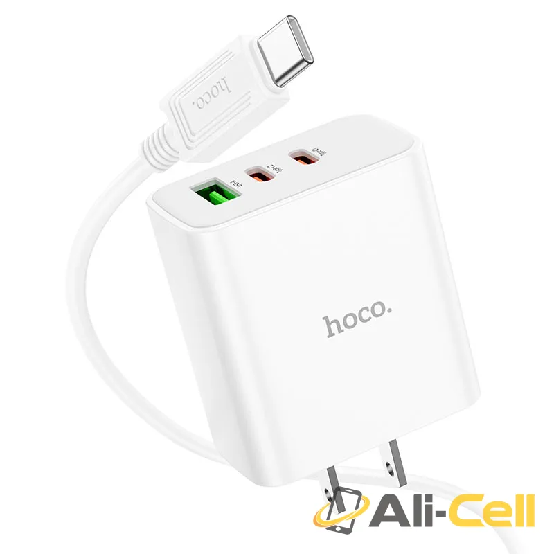 Wall charger “C126 Pure power” 40W PD20W + QC3.0 US cable set (C126 Set Tc Tc White, Set With Type C To Type C Cable) — 3
