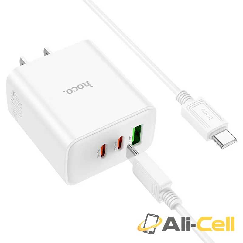 Wall charger “C126 Pure power” 40W PD20W + QC3.0 US cable set (C126 Set Tc Ltn White, Set With Type C To Lightning Cable) — 5