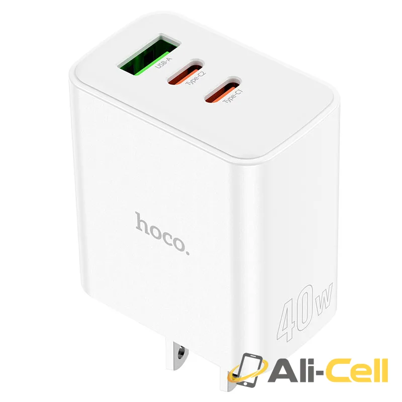 Wall charger “C126 Pure power” 40W PD20W + QC3.0 US cable set (C126 White, Single)