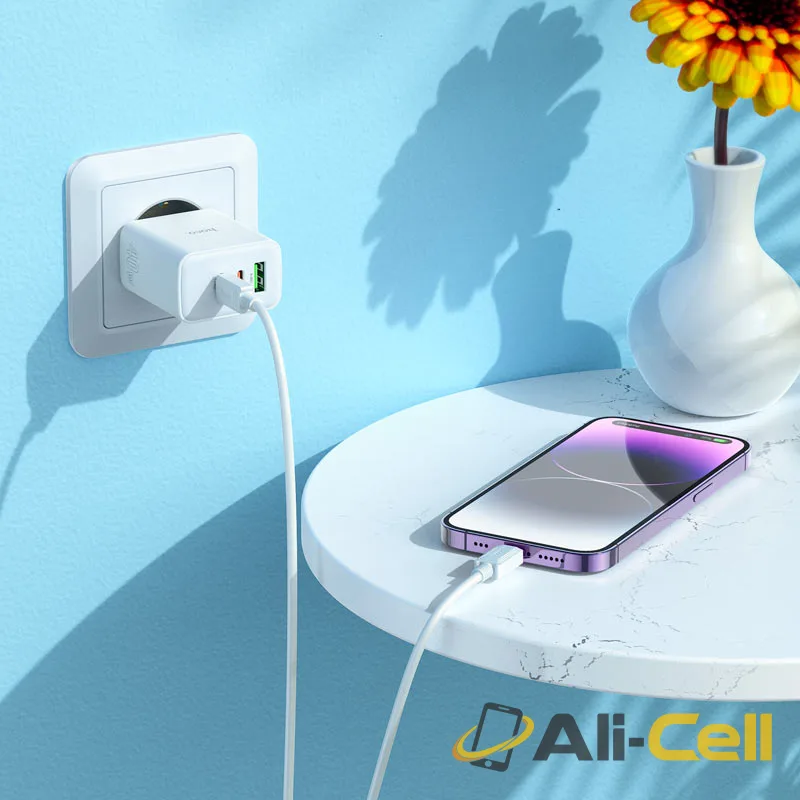 Wall charger “C126A Pure power” 40W PD20W + QC3.0 EU cable set (C126a Set Tc Tc White, Set With Type C To Type C Cable) — 7