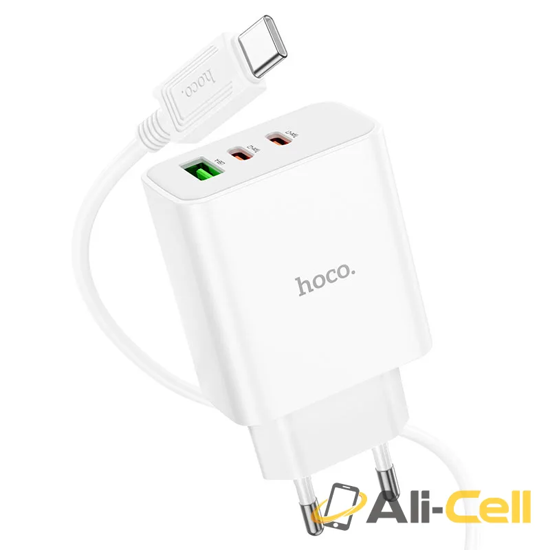 Wall charger “C126A Pure power” 40W PD20W + QC3.0 EU cable set (C126a Set Tc Ltn White, Set With Type C To Lightning Cable) — 3