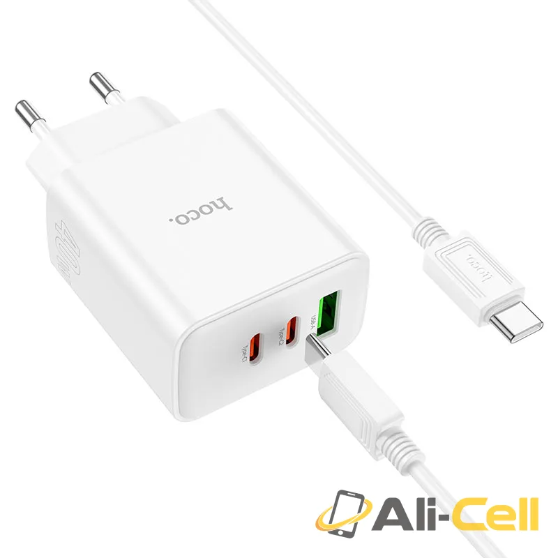 Wall charger “C126A Pure power” 40W PD20W + QC3.0 EU cable set (C126a Set Tc Ltn White, Set With Type C To Lightning Cable) — 4