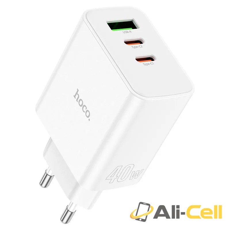 Wall charger “C126A Pure power” 40W PD20W + QC3.0 EU cable set (C126a White, Single) — 2
