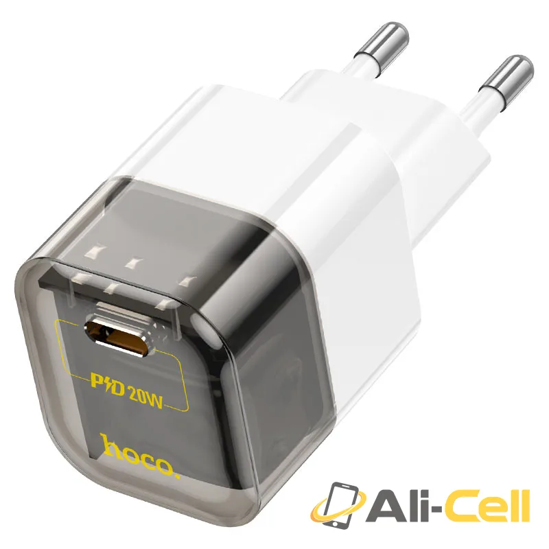 Wall charger “C125A Transparent tribute” PD20W EU cable set (C125a Transparent Black, Single)