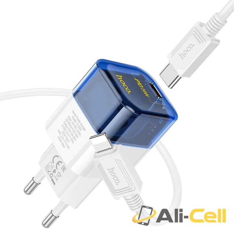 Wall charger “C125A Transparent tribute” PD20W EU cable set (C125a Transparent Black, Single) — 3