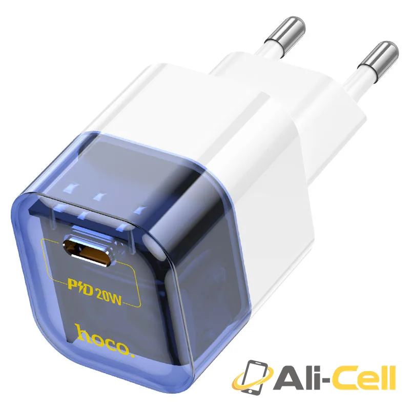 Wall charger “C125A Transparent tribute” PD20W EU cable set (C125a Transparent Blue, Single)