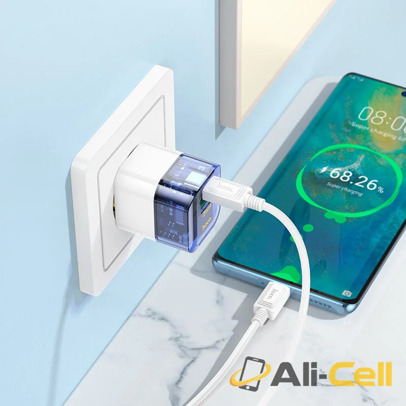 Wall charger “C131A Platinum” PD30W + QC3.0 EU cable set (C131a Transparent Black, Single) — 8