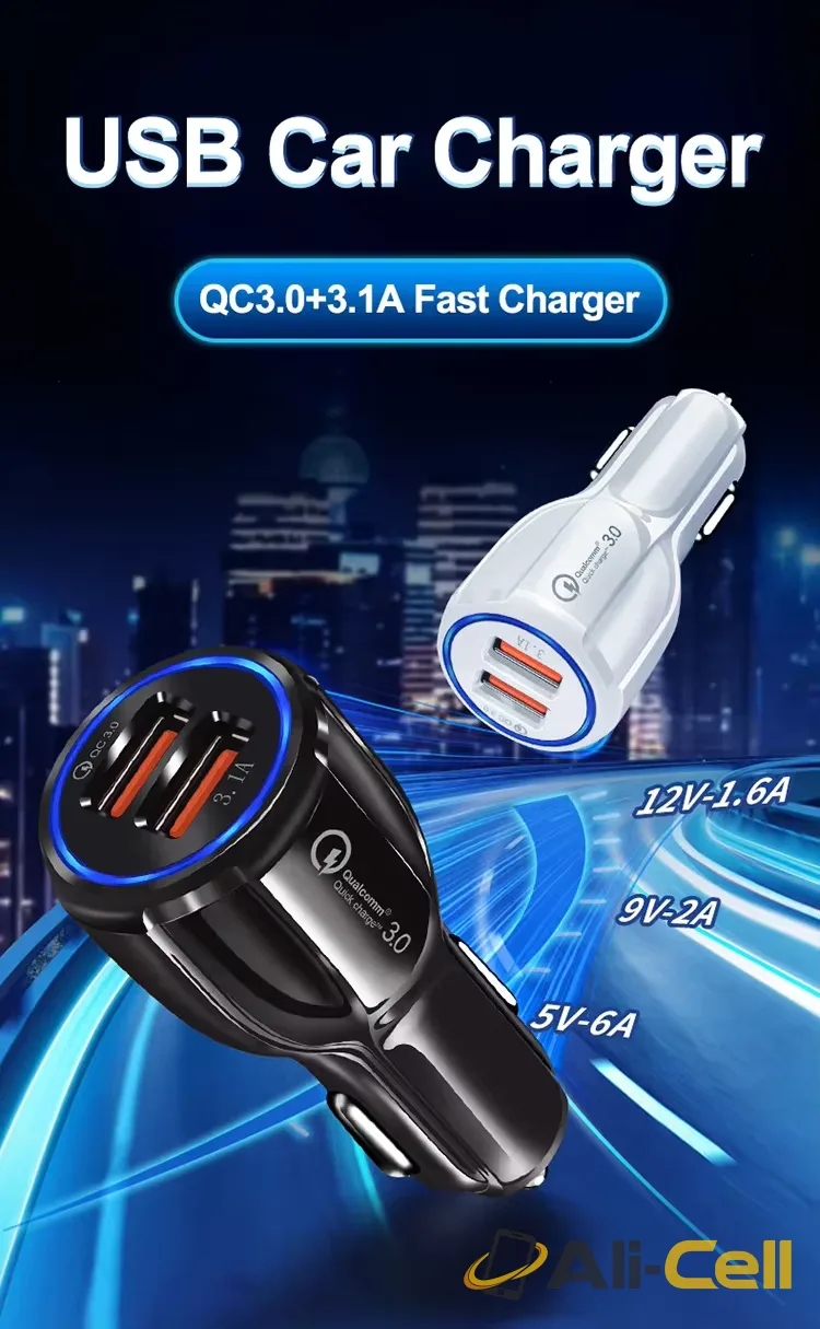Dual-Port USB Fast Mobile Phone Car Charger — 7