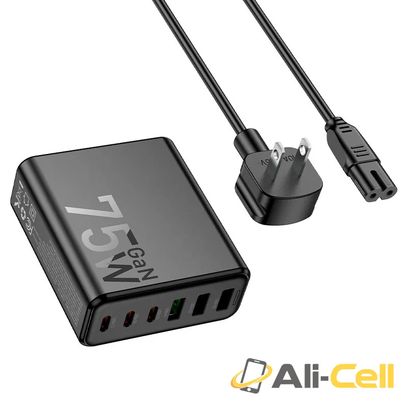 Charging station “C133 Earl” 75W PD45W + QC3.0 US (C133 Black) — 4