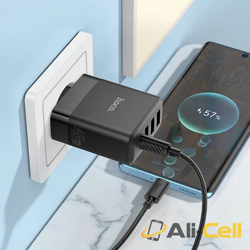 Wall charger “C127A Intelligent” PD45W EU cable set (C127a Set Tc Ltn Black, Set With Type C To Lightning Cable) — 7