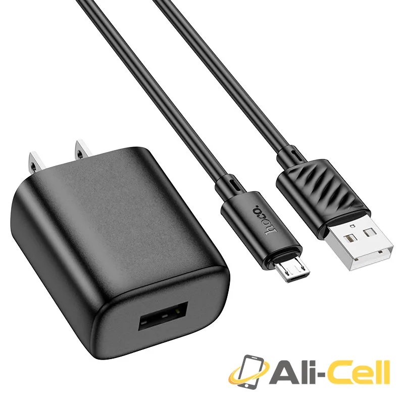 Wall charger “C134 Solid” US cable set (C134 Set Usb Musb Black, Set With Micro Usb Cable) — 6
