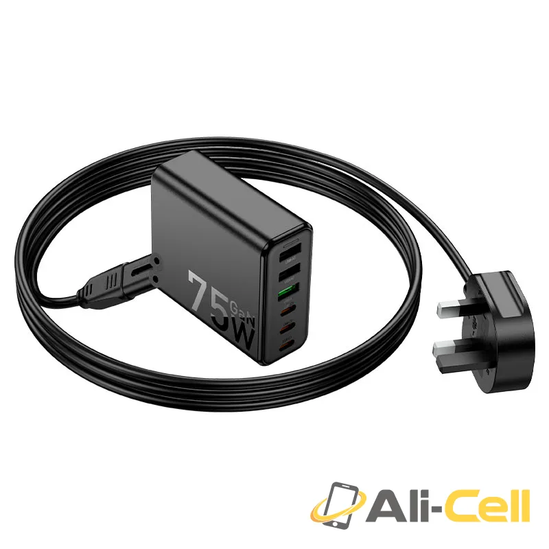 Charging station “C133B Earl” 75W PD45W + QC3.0 UK (C133b Black) — 6