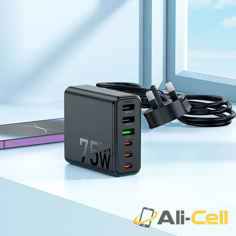 Charging station “C133B Earl” 75W PD45W + QC3.0 UK (C133b Black) — 8