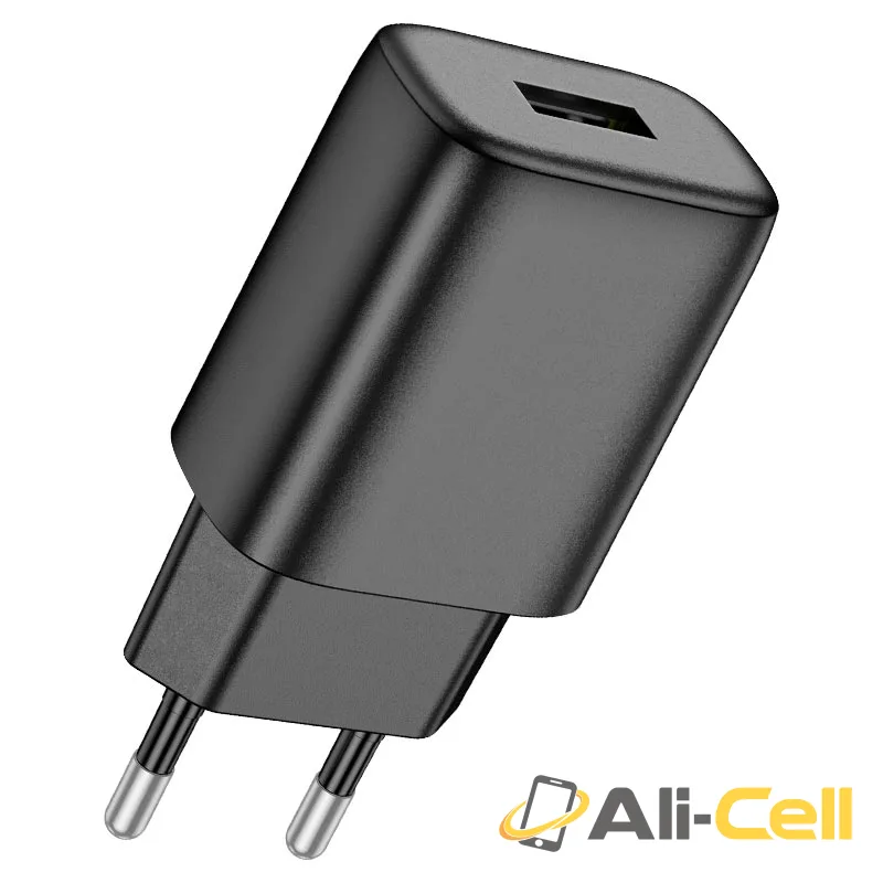 Wall charger “C134A Solid” EU cable set (C134a Set Usb Ltn Black, Set With Lightning Cable) — 2