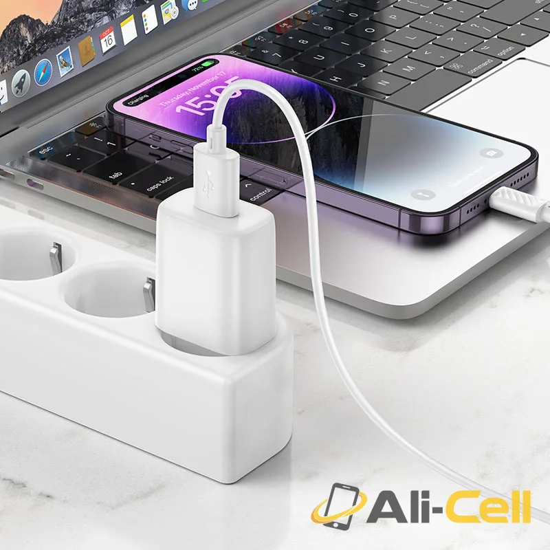 Wall charger “C134A Solid” EU cable set (C134a Set Usb Ltn White, Set With Lightning Cable) — 8