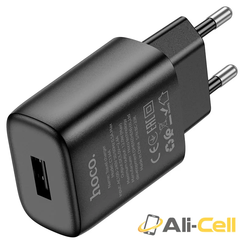 Wall charger “C134A Solid” EU cable set (C134a Black, Single)