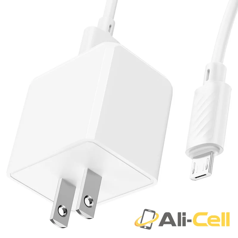 Wall charger “CS11 Ocean” US cable set (Cs11 Set Usb Musb White, Set With Micro Usb Cable) — 5