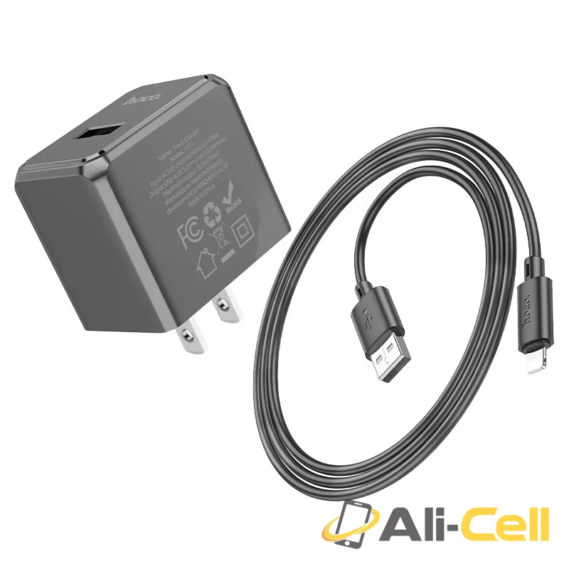 Wall charger “CS11 Ocean” US cable set (Cs11 Set Usb Ltn Black, Set With Lightning Cable) — 6