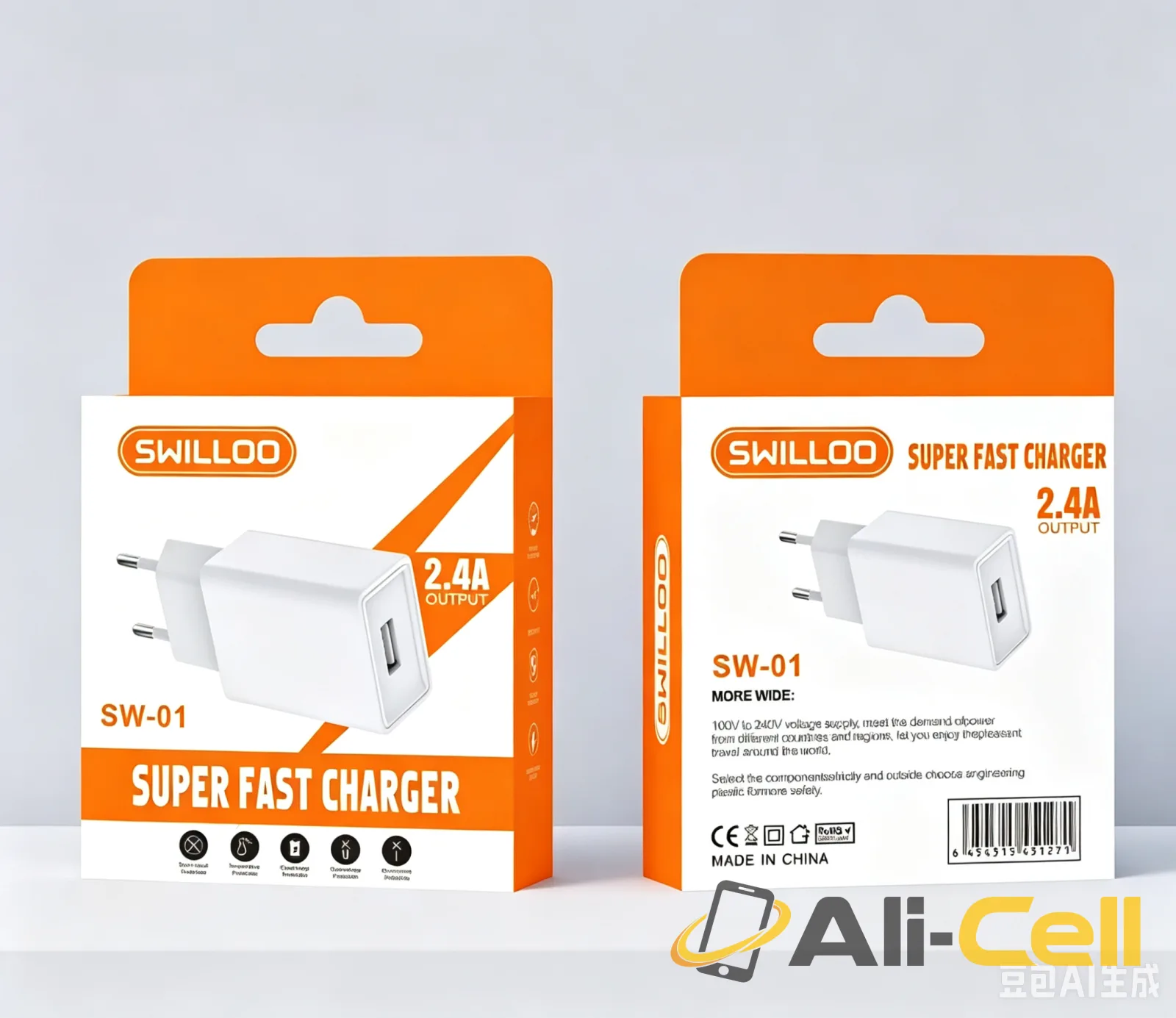 EU Plug Fast Charging USB Charger 2.4A 10W + Type C Cable — 3